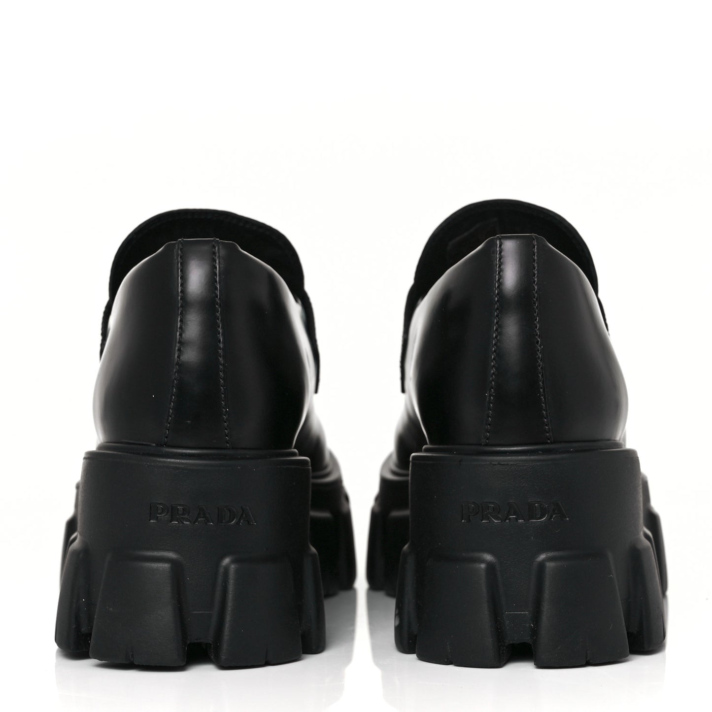 Spazzolato Rois Metal Triangle Logo Monolith 55mm Loafers 38 Black