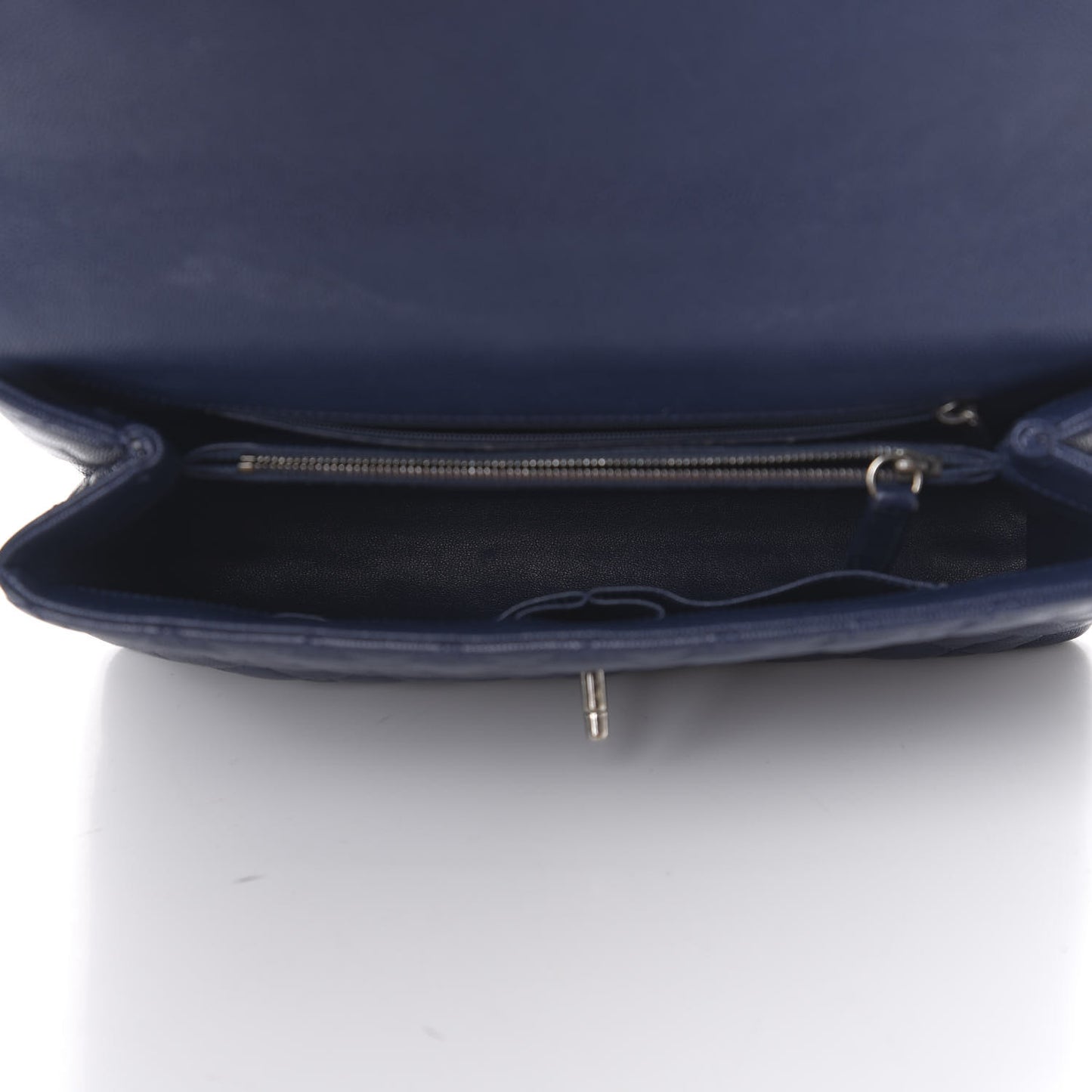 Caviar Lizard Quilted Medium Coco Handle Flap Navy