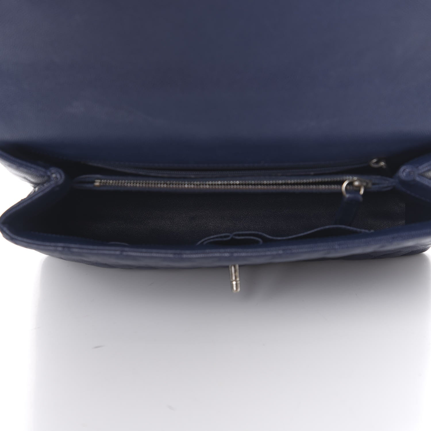 Chanel Caviar Lizard Quilted Medium Coco Handle Flap Navy 4 of 11
