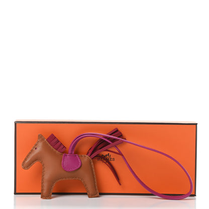 Hermes Milo Lambskin Grigri Rodeo Horse Bag Charm PM Gold Rubis Rose Poupre 5 of 5