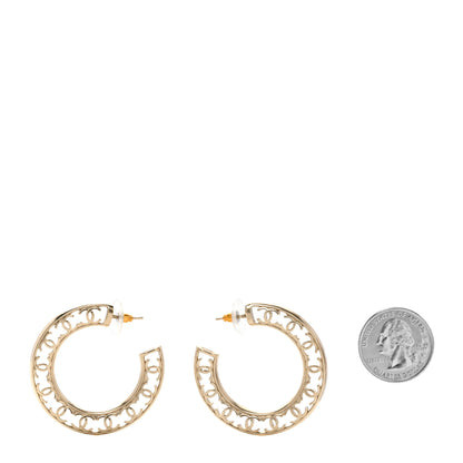Chanel CC Hoop Earrings Gold 2 of 4