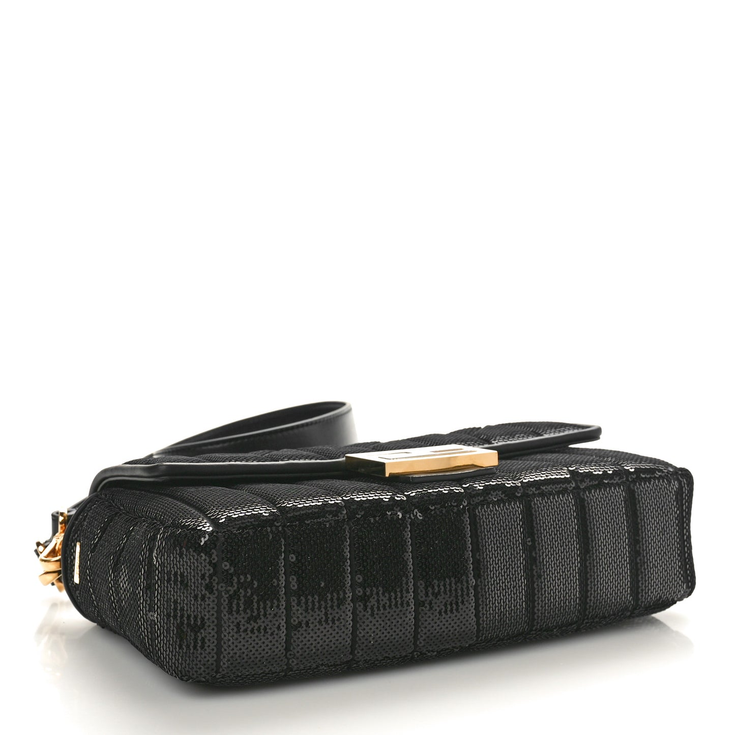 Satin Vitello King Sequin Baguette Black