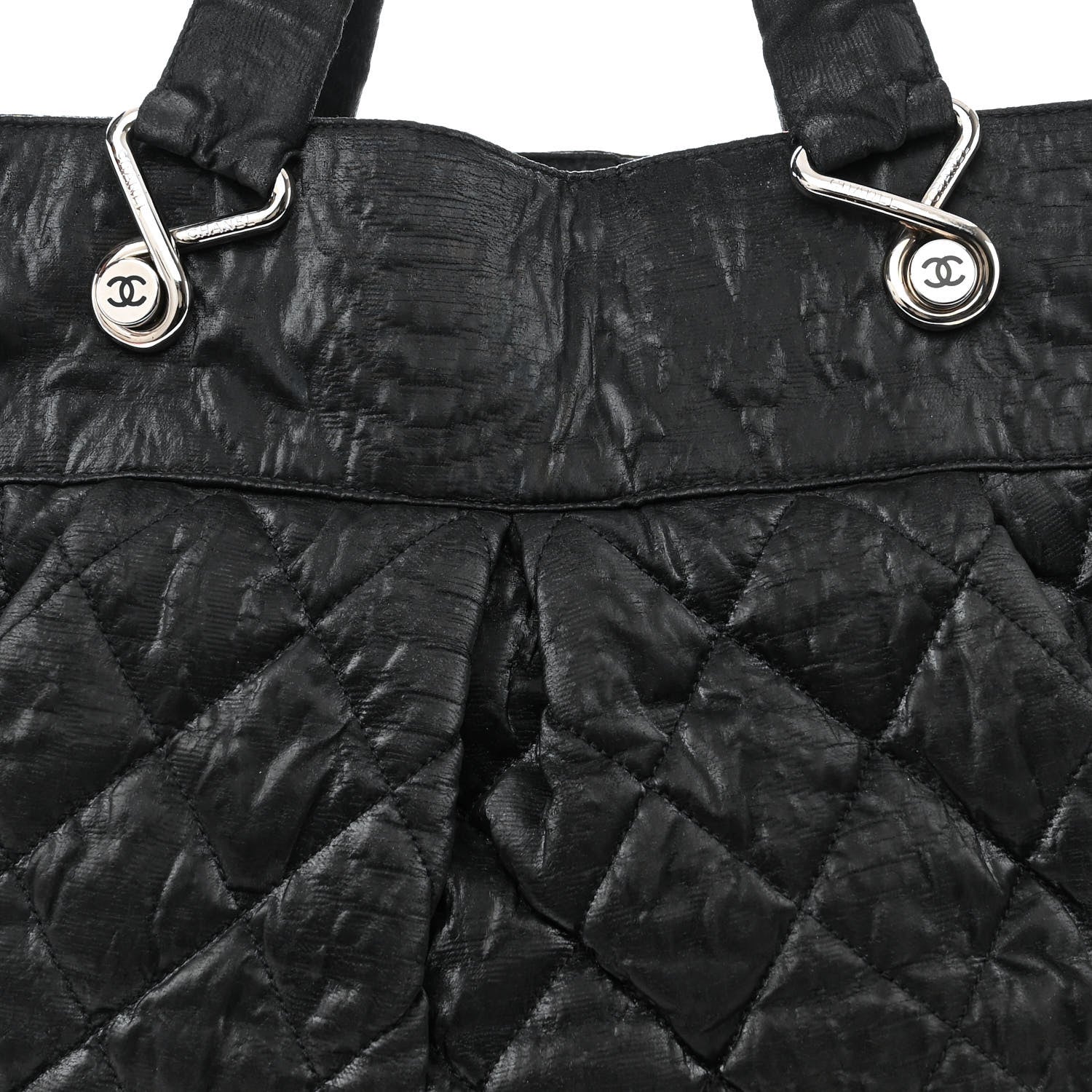 Chanel Crinkled Coated Canvas Le Marais Large Tote Black 8 of 10