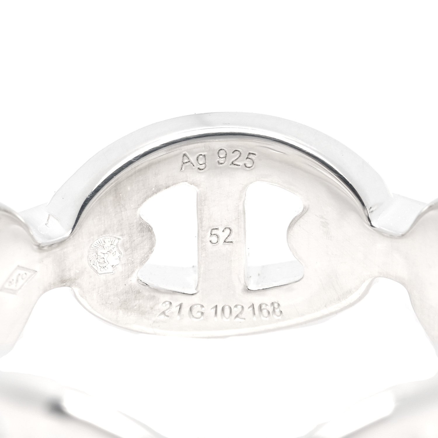 Hermes Sterling Silver PM Chaine d'Ancre Enchainee Band Ring 52 6 5 of 6