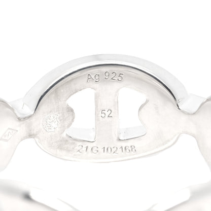 Hermes Sterling Silver PM Chaine d'Ancre Enchainee Band Ring 52 6 5 of 6