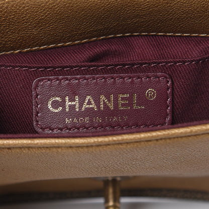 Chanel Iridescent Calfskin Back To School Mini Crossbody Flap Dark Gold 6 of 10