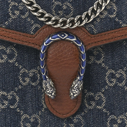 Gucci New Denim GG Monogram Dollar Calfskin Enamel Mini Dionysus Chain Wallet Blue Tea Cuir Epilog Electric Blue 8 of 13