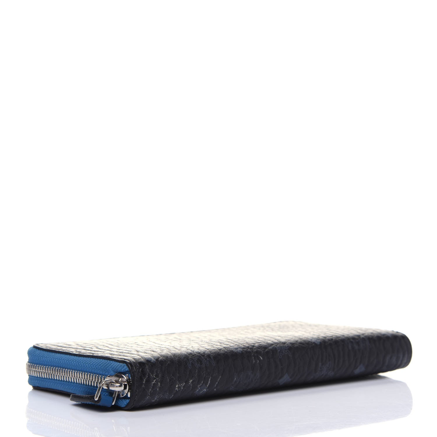 MCM Visetos Large Zip Around Wallet Black Blue 4 of 18
