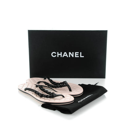 Chanel Lambskin Chain CC Thong Sandals 35.5 Black Light Pink 9 of 9