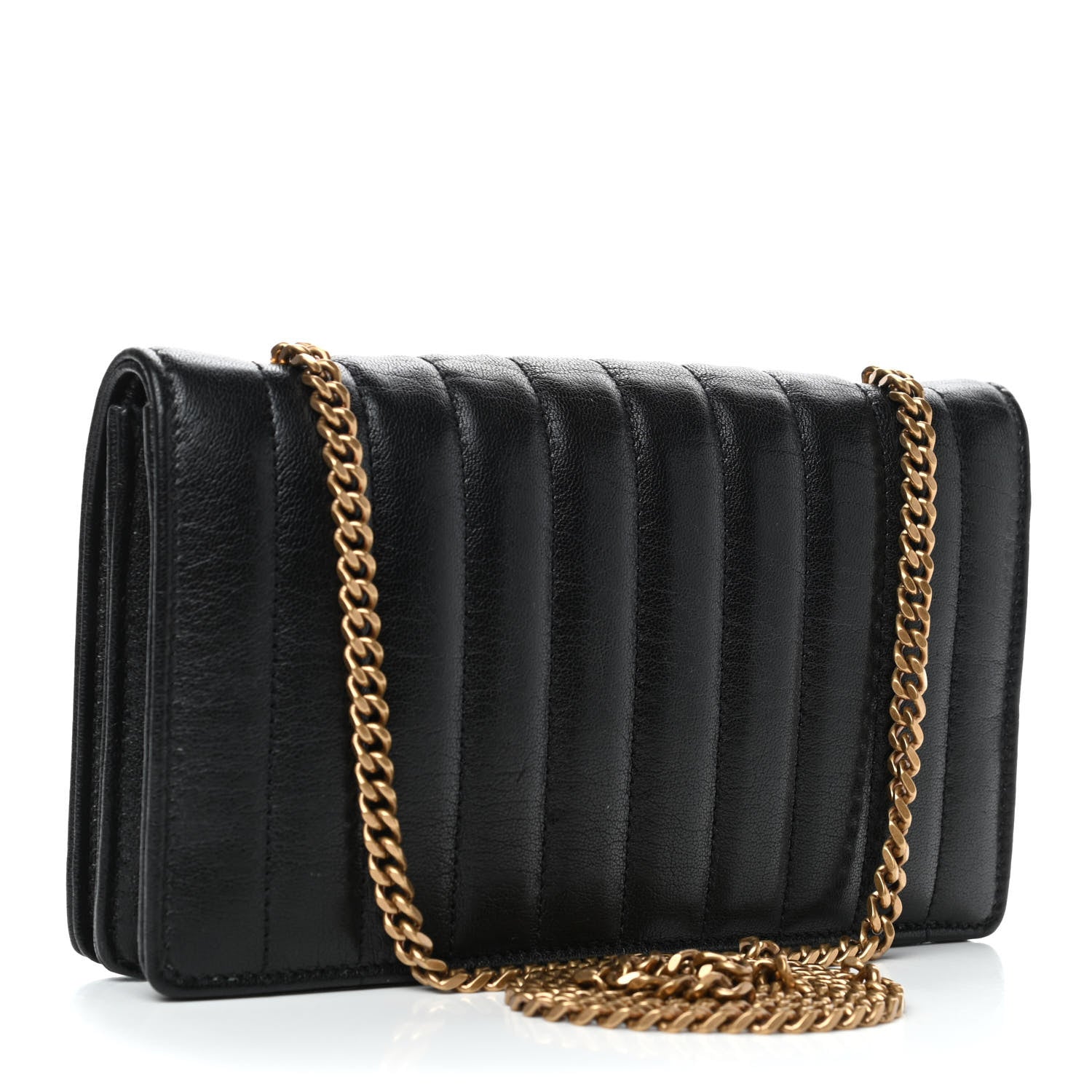 Saint Laurent Lambskin Matelasse Amalia Chain Shoulder Bag Black 2 of 4