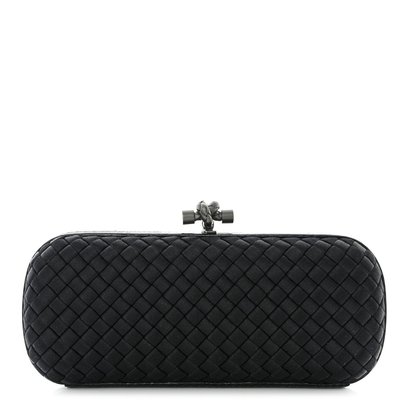 Satin Ayers Intreccio Impero Stretch Knot Clutch Black