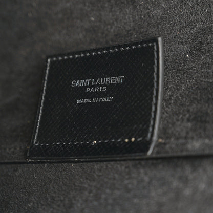 Saint Laurent Grained Calfskin Large Shopping Tote Warm Taupe Black 8 of 12