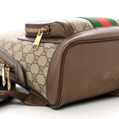 Gucci GG Supreme Monogram Calfskin Web Small Ophidia Day Backpack Beige Ebony New Acero 9 of 12