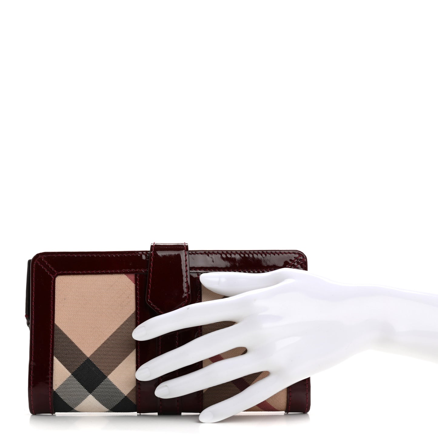 Supernova Check Constance Continental Wallet Dark Red