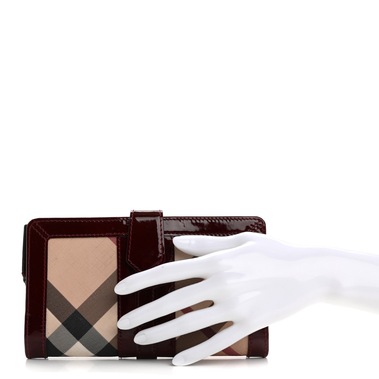 Burberry Supernova Check Constance Continental Wallet Dark Red 2 of 12