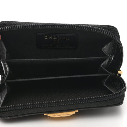 Chanel Caviar Quilted Boy Zip Around Coin Purse Wallet Black 5 of 8