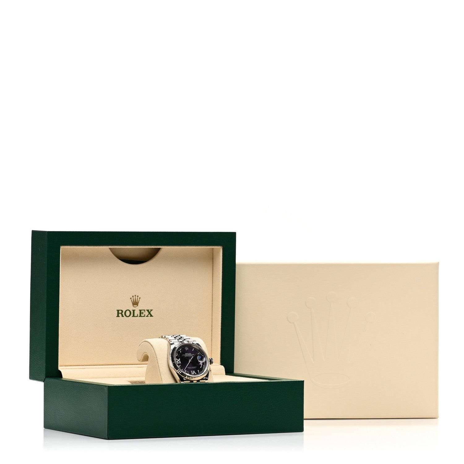 Rolex Stainless Steel 18K White Gold Diamond 36mm Oyster Perpetual Datejust Watch Aubergine Roman 126234 5 of 5