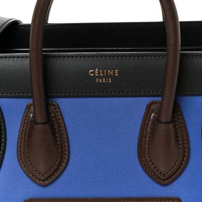Celine Smooth Calfskin Bullhide Nano Tri-Color Luggage Indigo 8 of 10