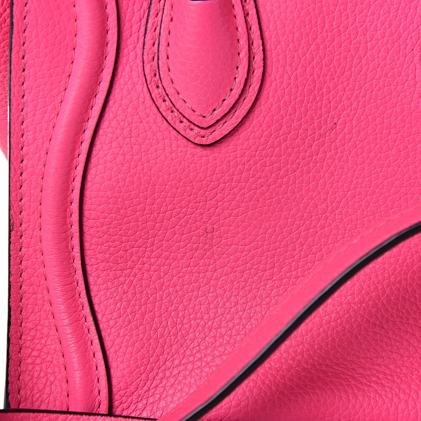 Drummed Calfskin Nano Luggage Fluo Pink
