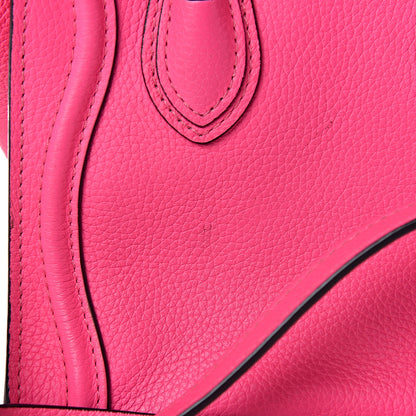 Celine Drummed Calfskin Nano Luggage Fluo Pink 10 of 14