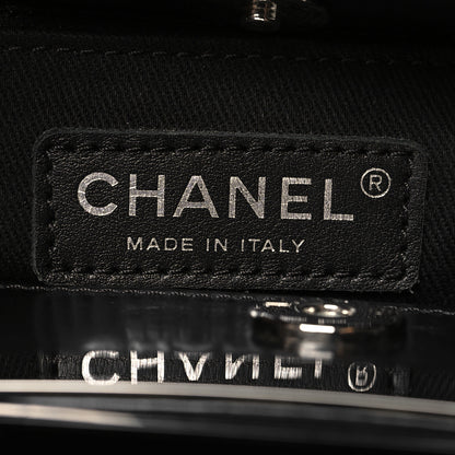 Chanel Glazed Calfskin Quilted Small CC Delivery Tote Black 6 of 11