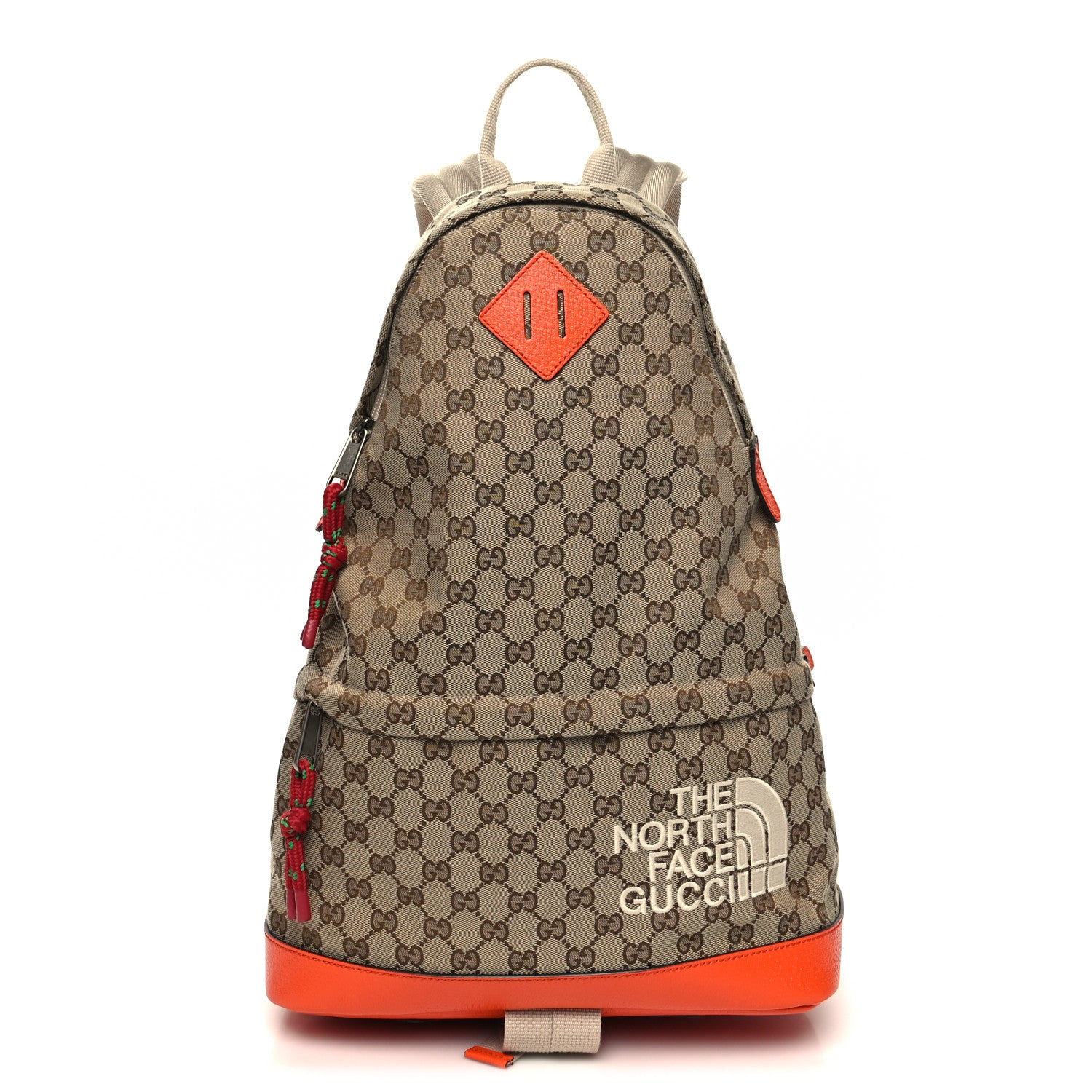 Gucci X THE NORTH FACE Monogram Textured Dollar Calfskin Embroidered Beige Ebony Mystic White Deep Orange 1 of 10