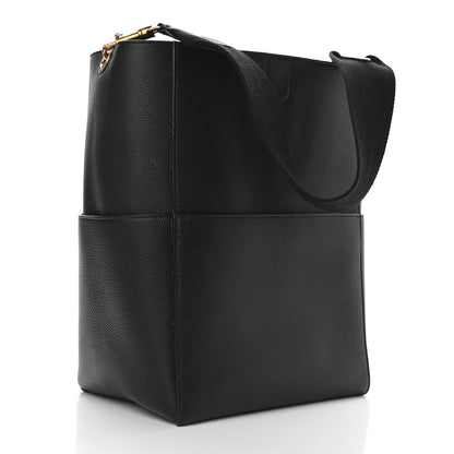 Celine Soft Grained Calfskin Sangle Bucket Bag Black 2 of 9