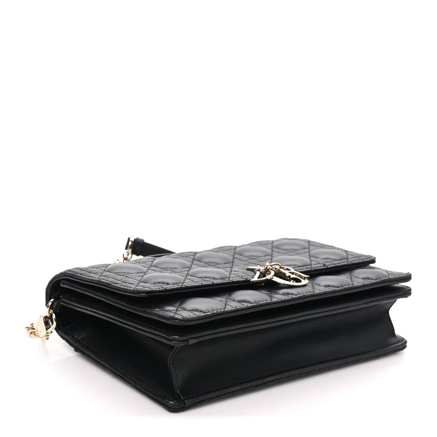 Lambskin Cannage Miss Dior Top Handle Bag Black