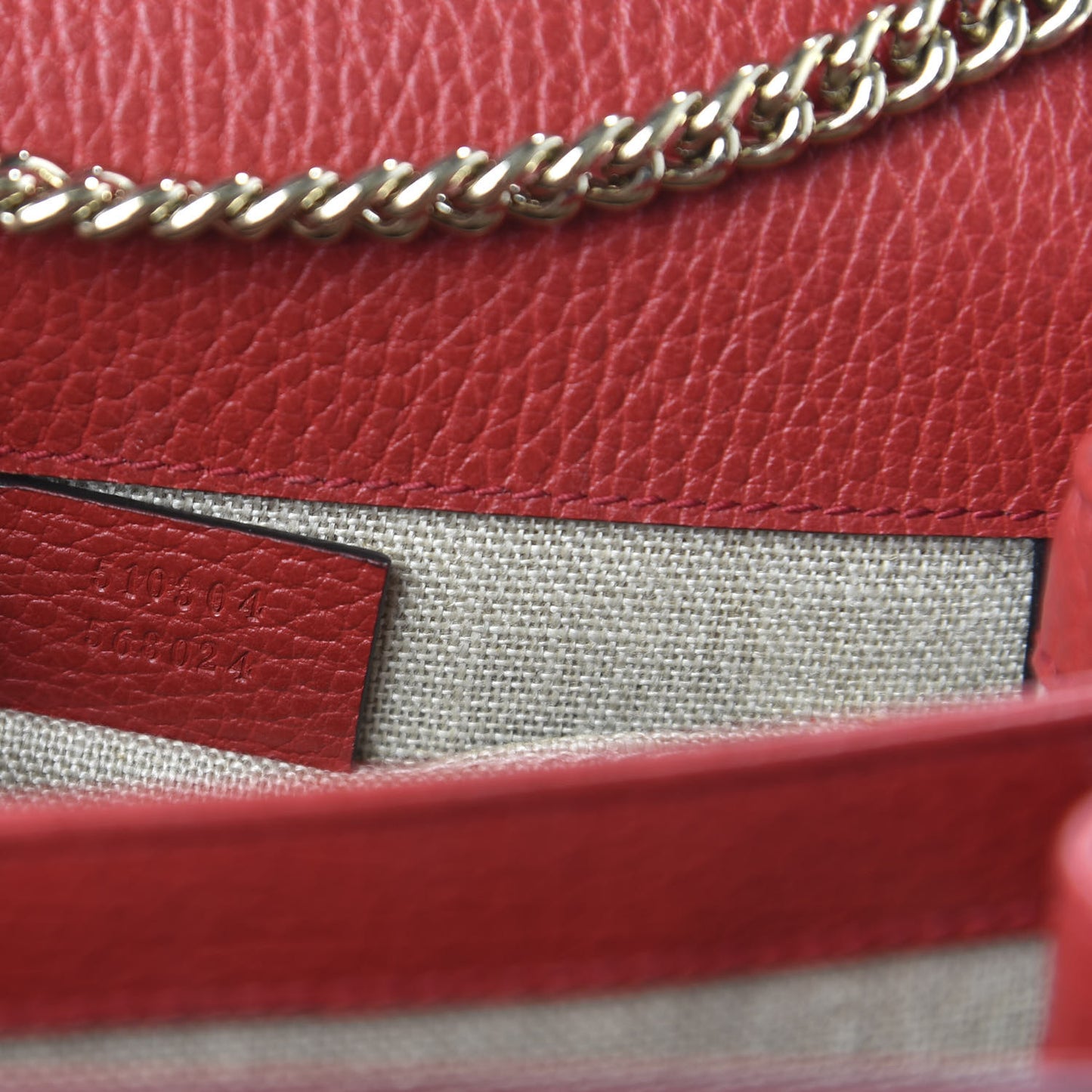 Dollar Calfskin Small Interlocking G Shoulder Bag Red