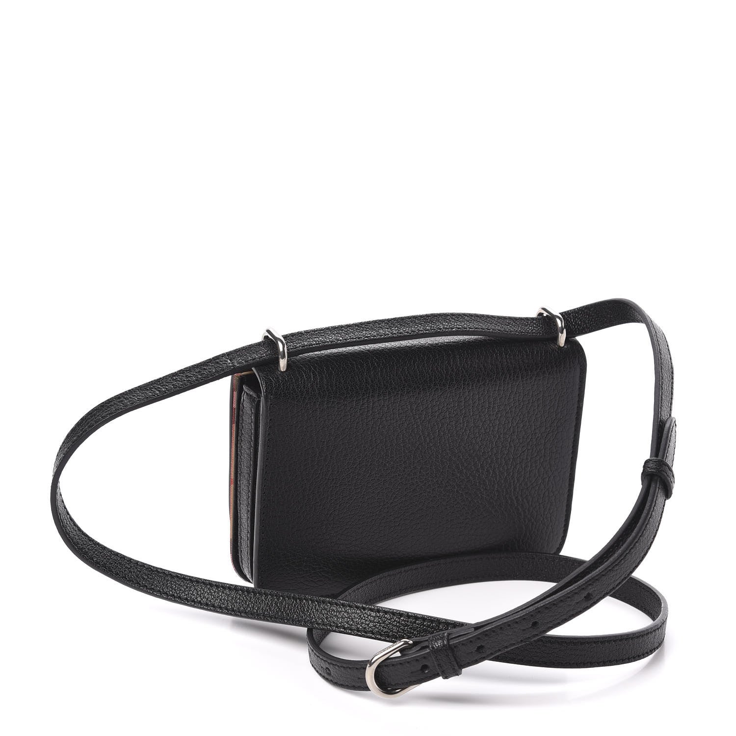 Burberry Goatskin Vintage Check Mini D-Ring Bag Black 3 of 11