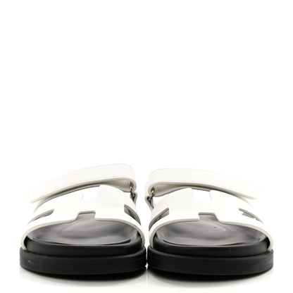 Hermes Calfskin Womens Chypre Sandals 36.5 White 2 of 13