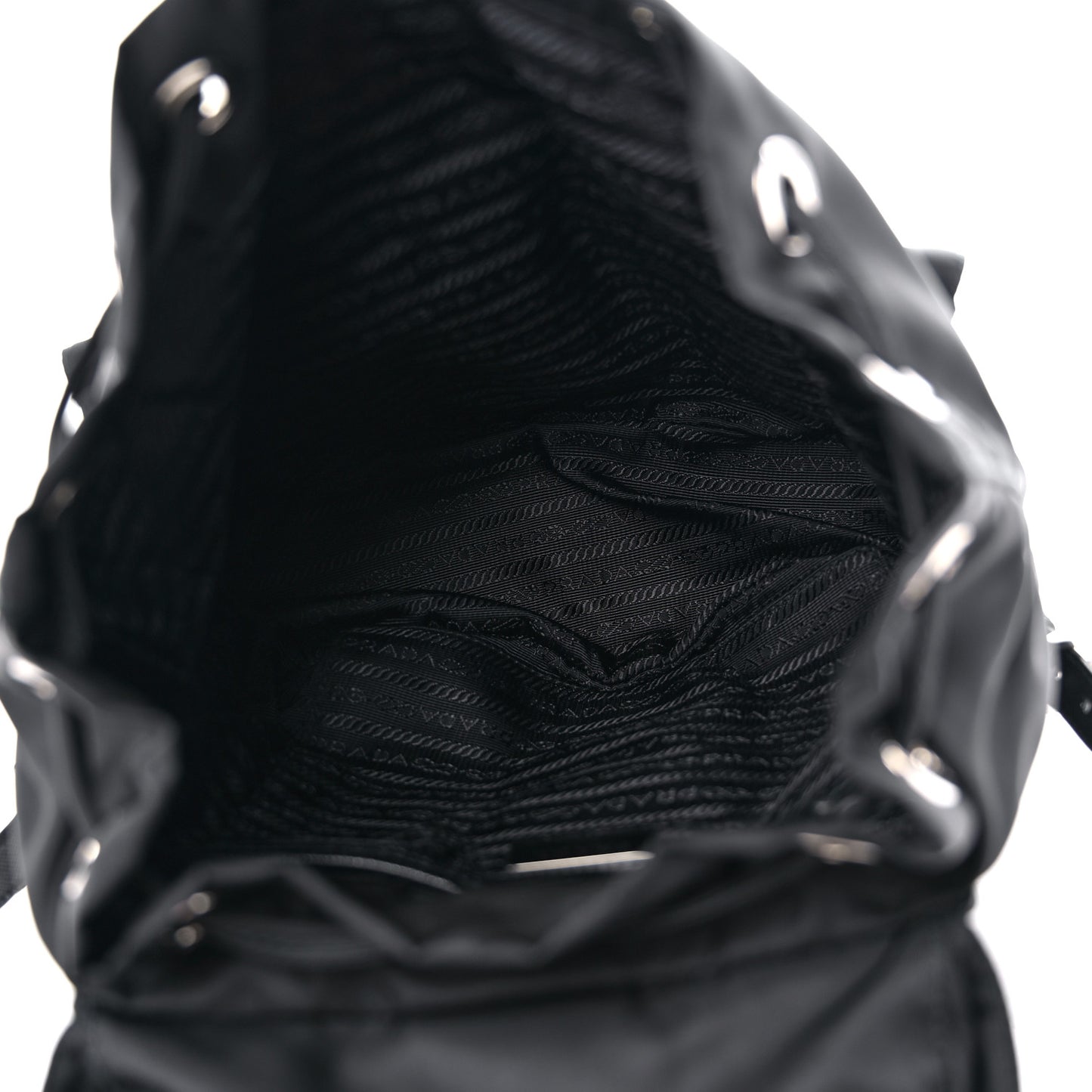 Tessuto Nylon Saffiano Small Backpack Black