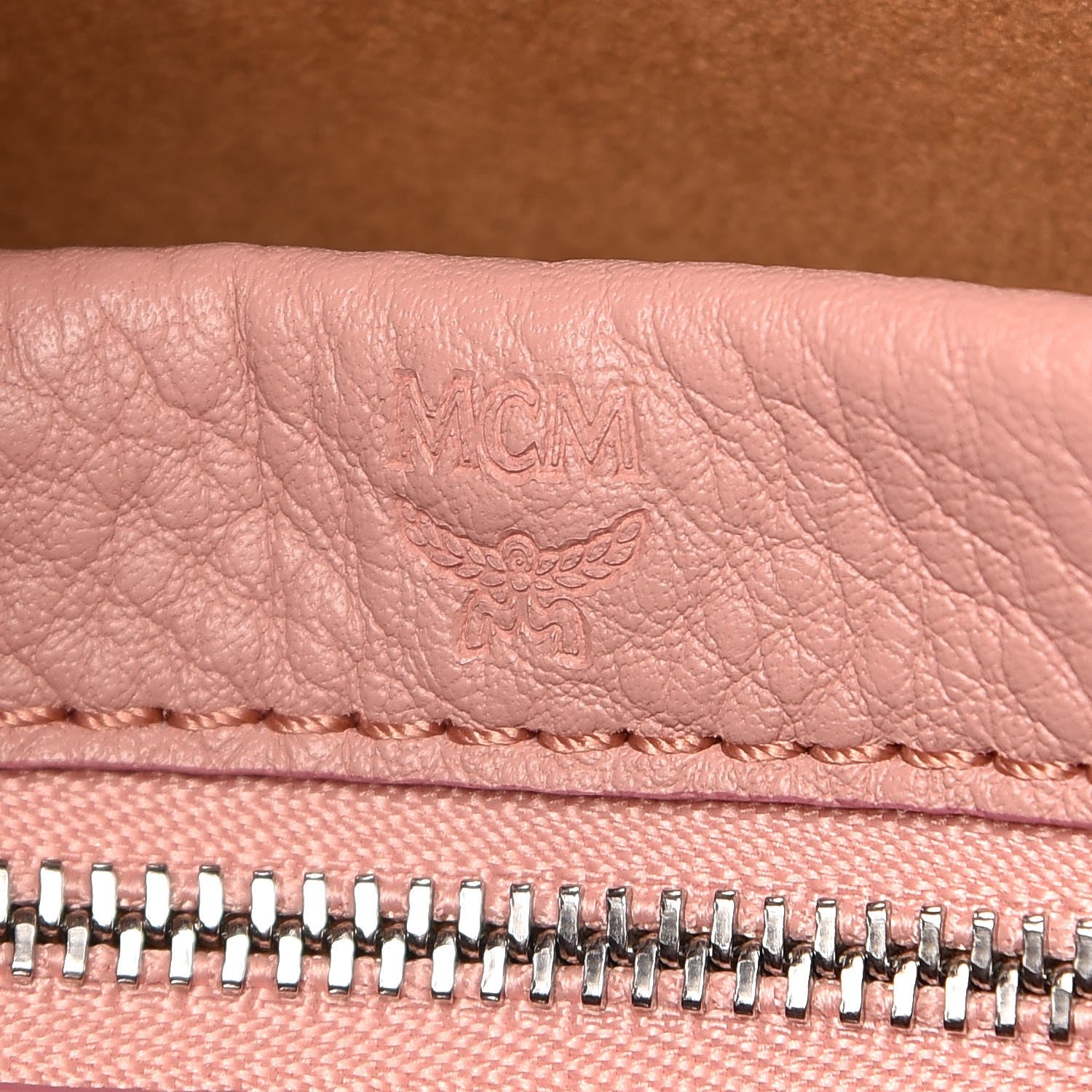 MCM Calfskin Ottomar Monogram Sarah Medium Hobo Pink Blush 7 of 7