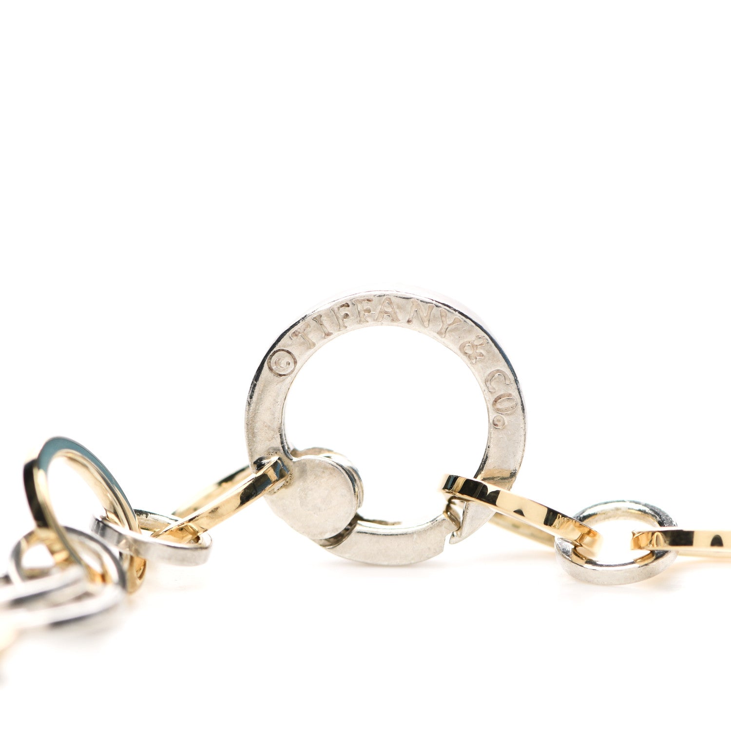 Tiffany Sterling Silver 18K Yellow Gold Interlocking Circles Link Necklace 4 of 5