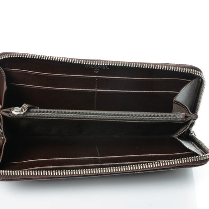 Chanel Caviar Quilted Large Gusset Zip Around Wallet Dark Brown 5 of 9