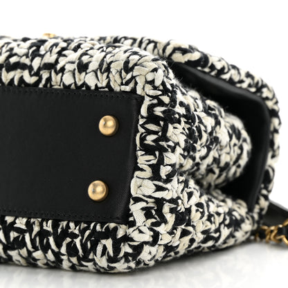Chanel Tweed Quilted Mini Coco Handle Flap Black Beige 10 of 12