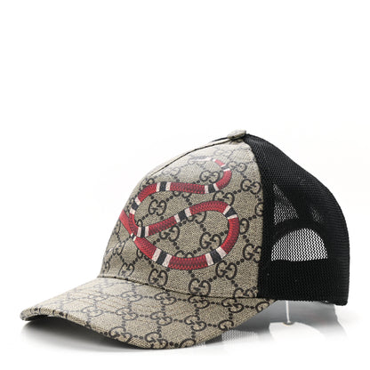 Gucci GG Supreme Monogram Kingsnake Baseball Hat S Beige Multicolor 1 of 12