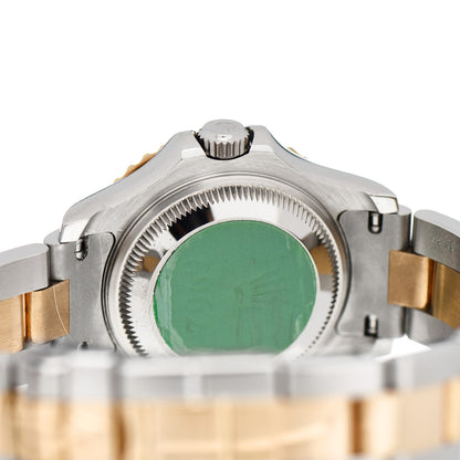 Rolex Stainless Steel 18K Yellow Gold 29mm Oyster Perpetual Date Yacht-Master Watch Blue 69623 4 of 4