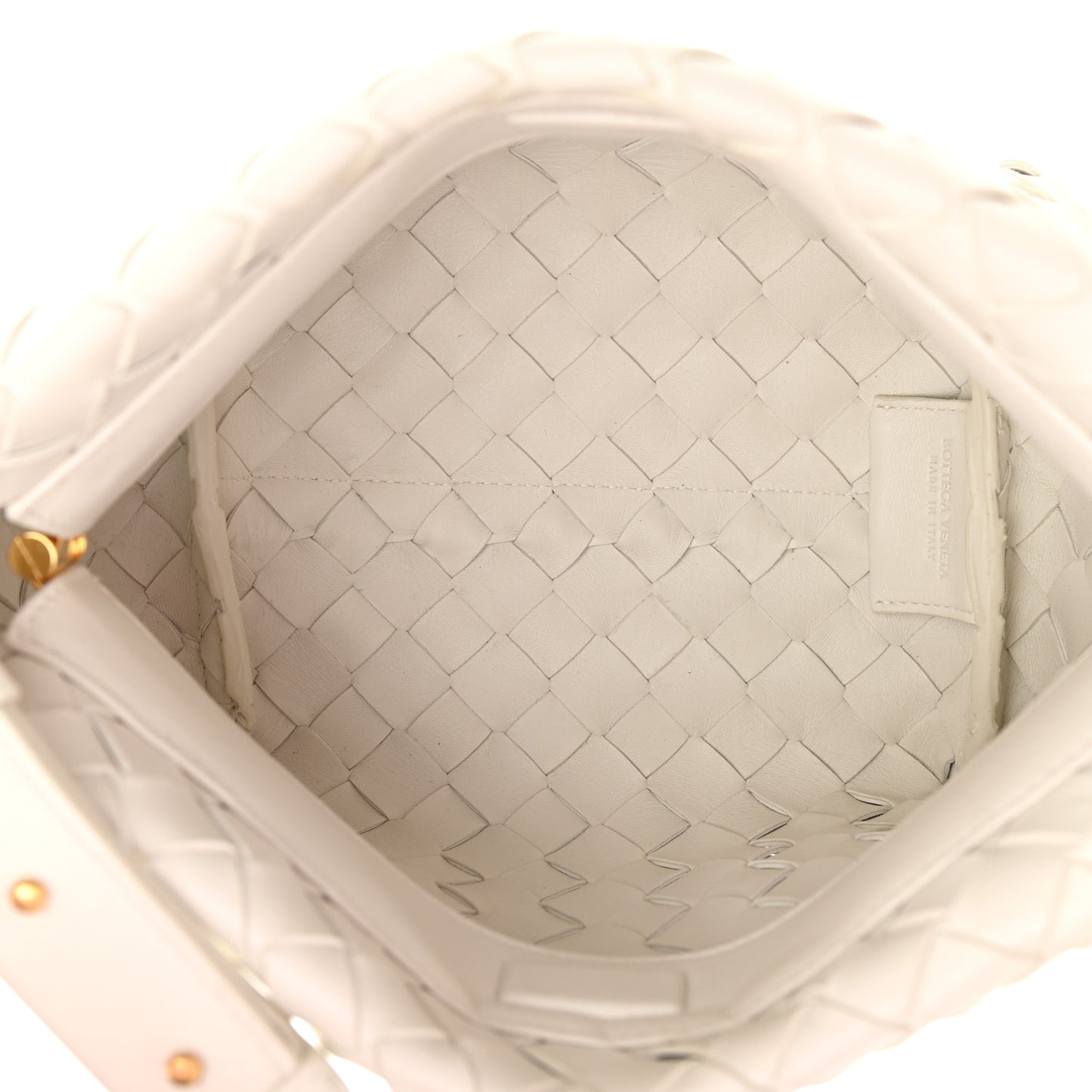 Nappa Intrecciato Tie Shoulder Bag White