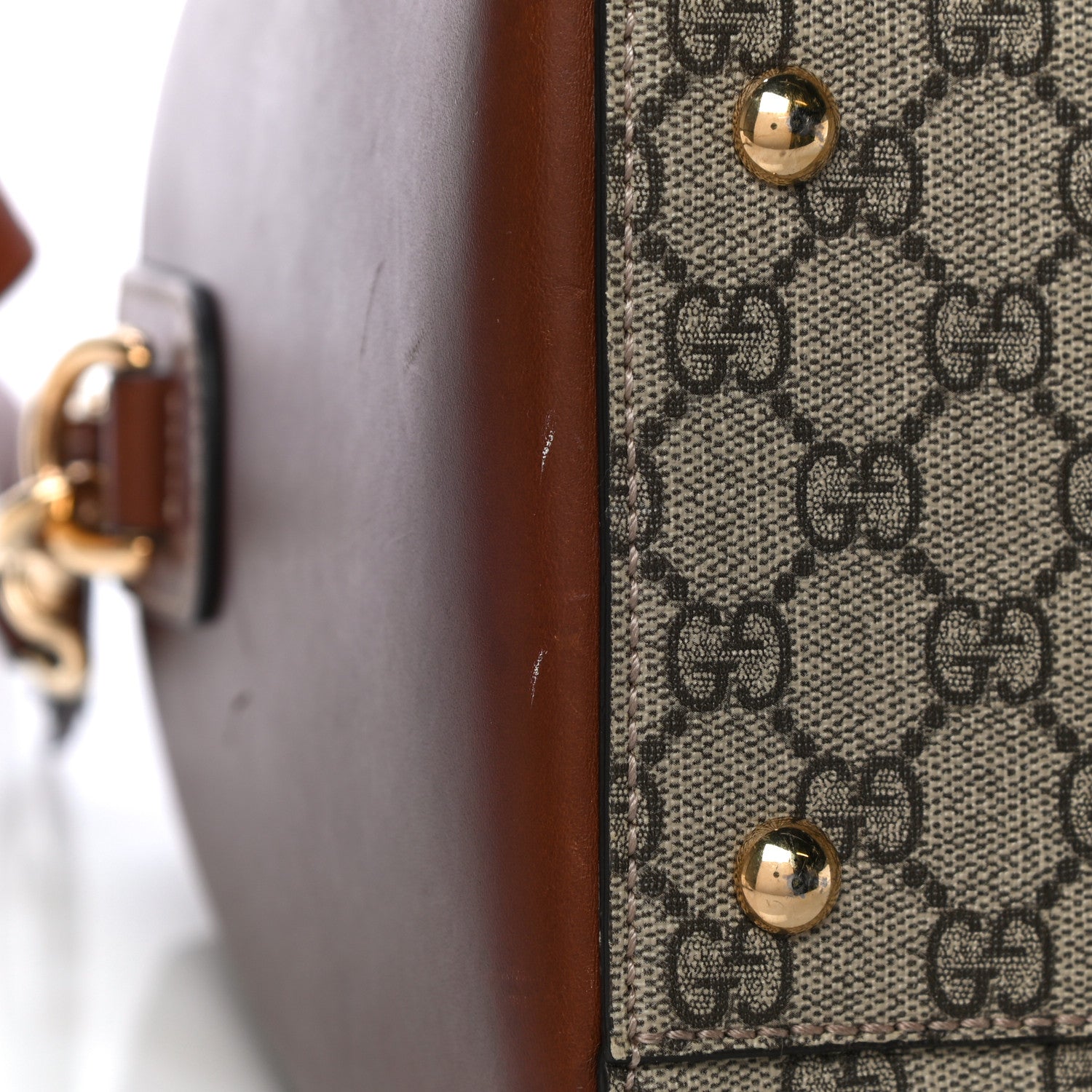 Gucci GG Supreme Monogram Medium Boston Beige Cuir 23 of 26