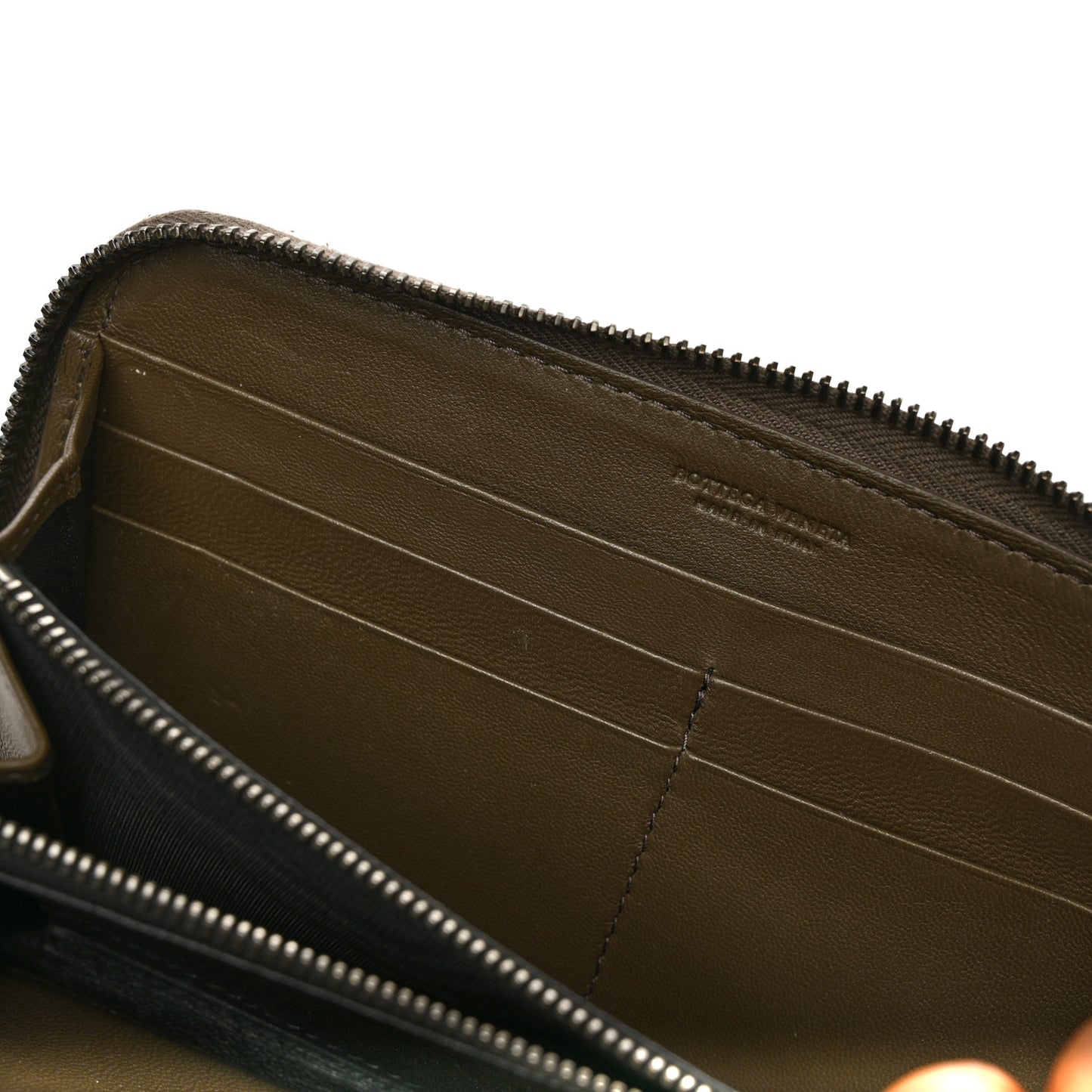 Nappa Intrecciato Zip Around Wallet Mud