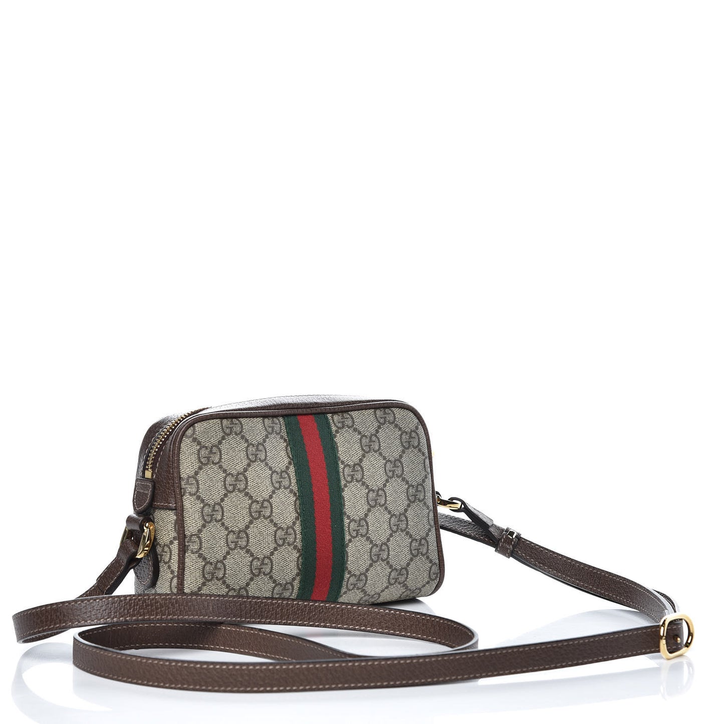 GG Supreme Monogram Web Mini Ophidia Shoulder Bag Brown