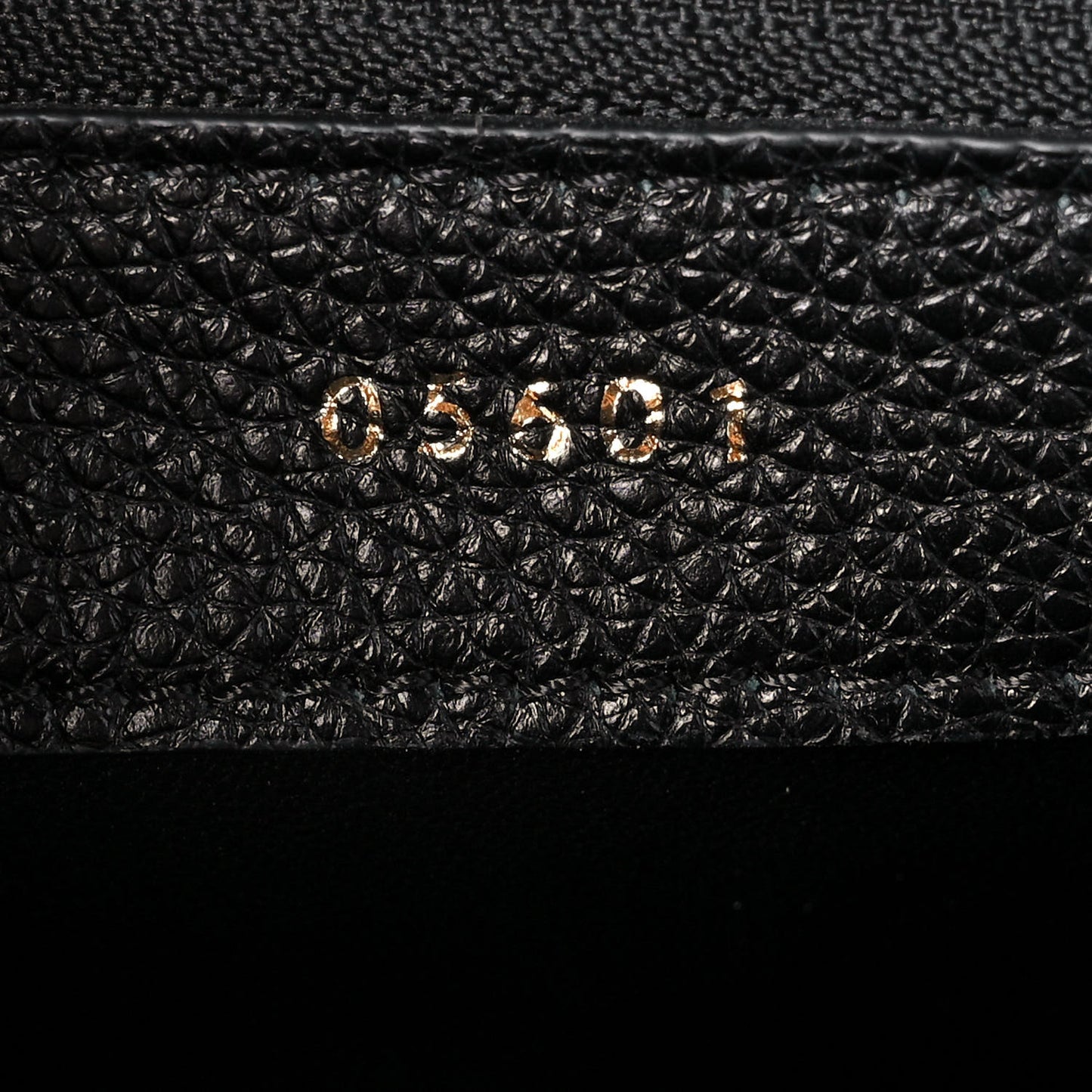 Grained Calfskin Small 16 Top Handle Bag Black