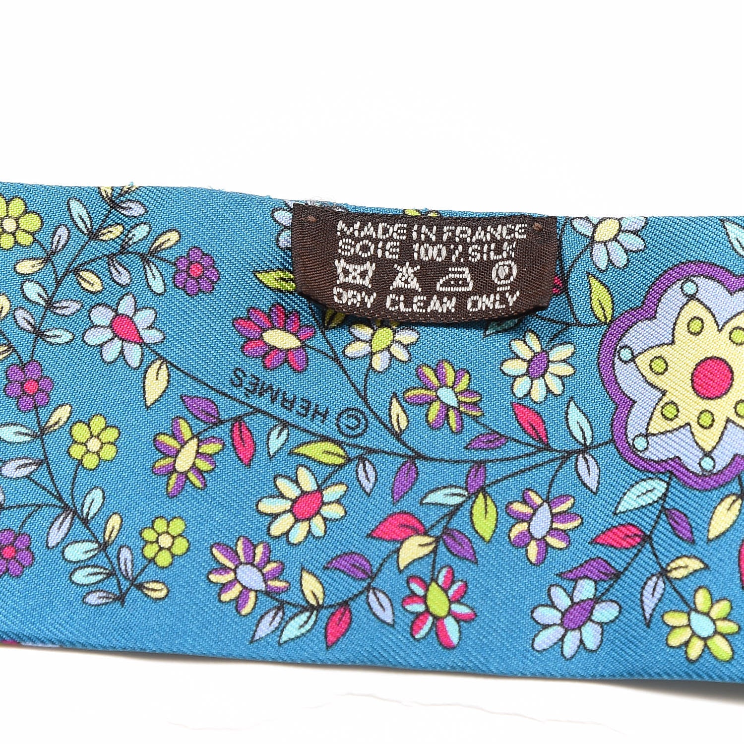 Hermes Silk L'Arbre De Vie Twilly Canard Fuchsia Vert 3 of 3