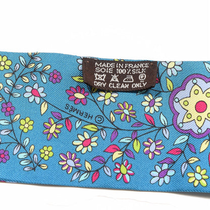 Hermes Silk L'Arbre De Vie Twilly Canard Fuchsia Vert 3 of 3