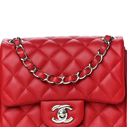 Chanel Lambskin Quilted Mini Square Flap Red 8 of 14