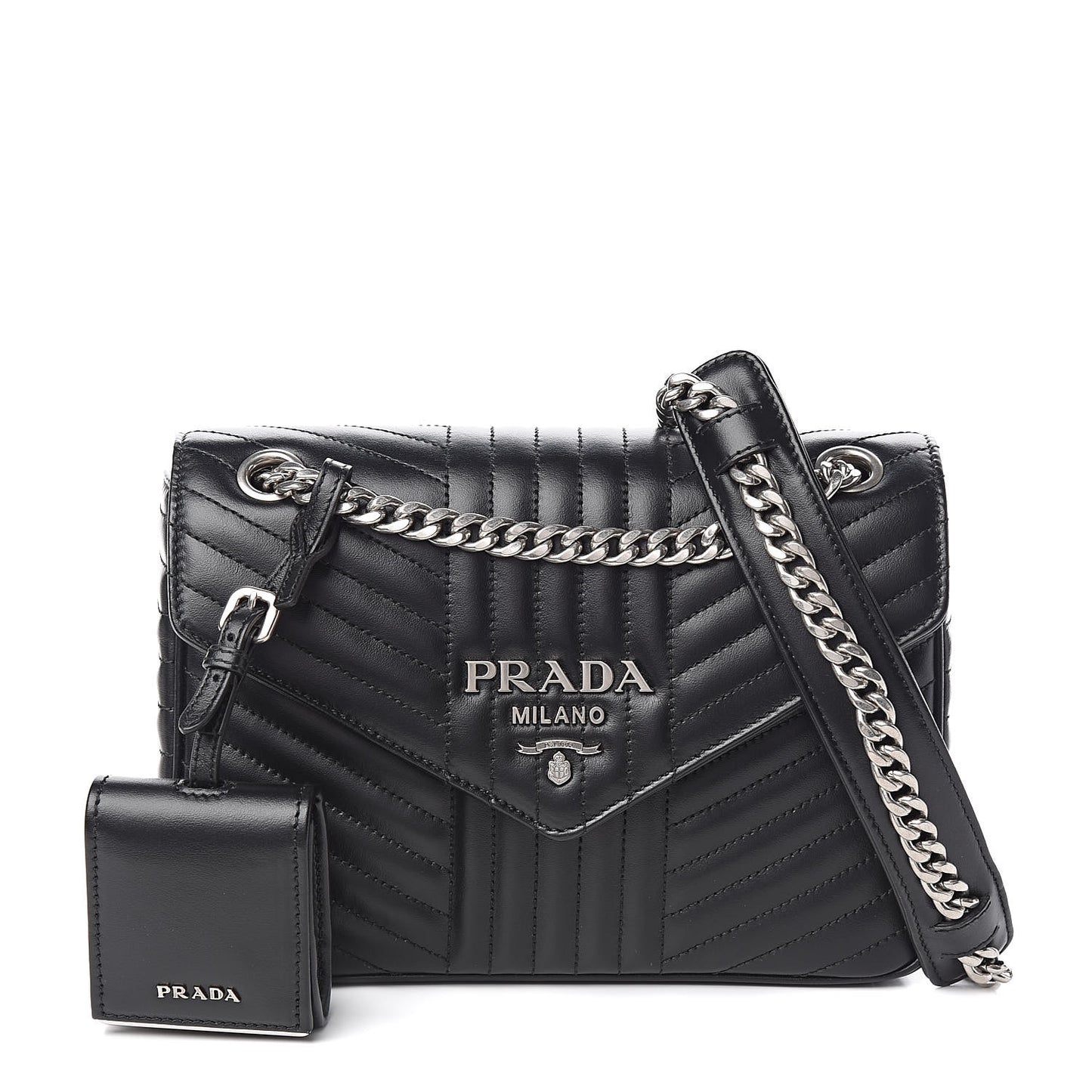 Soft Calf Impunture Diagramme Flap Black