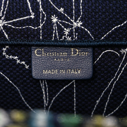Christian Dior Canvas Embroidered Medium Zodiac Book Tote Blue Multicolor 6 of 11