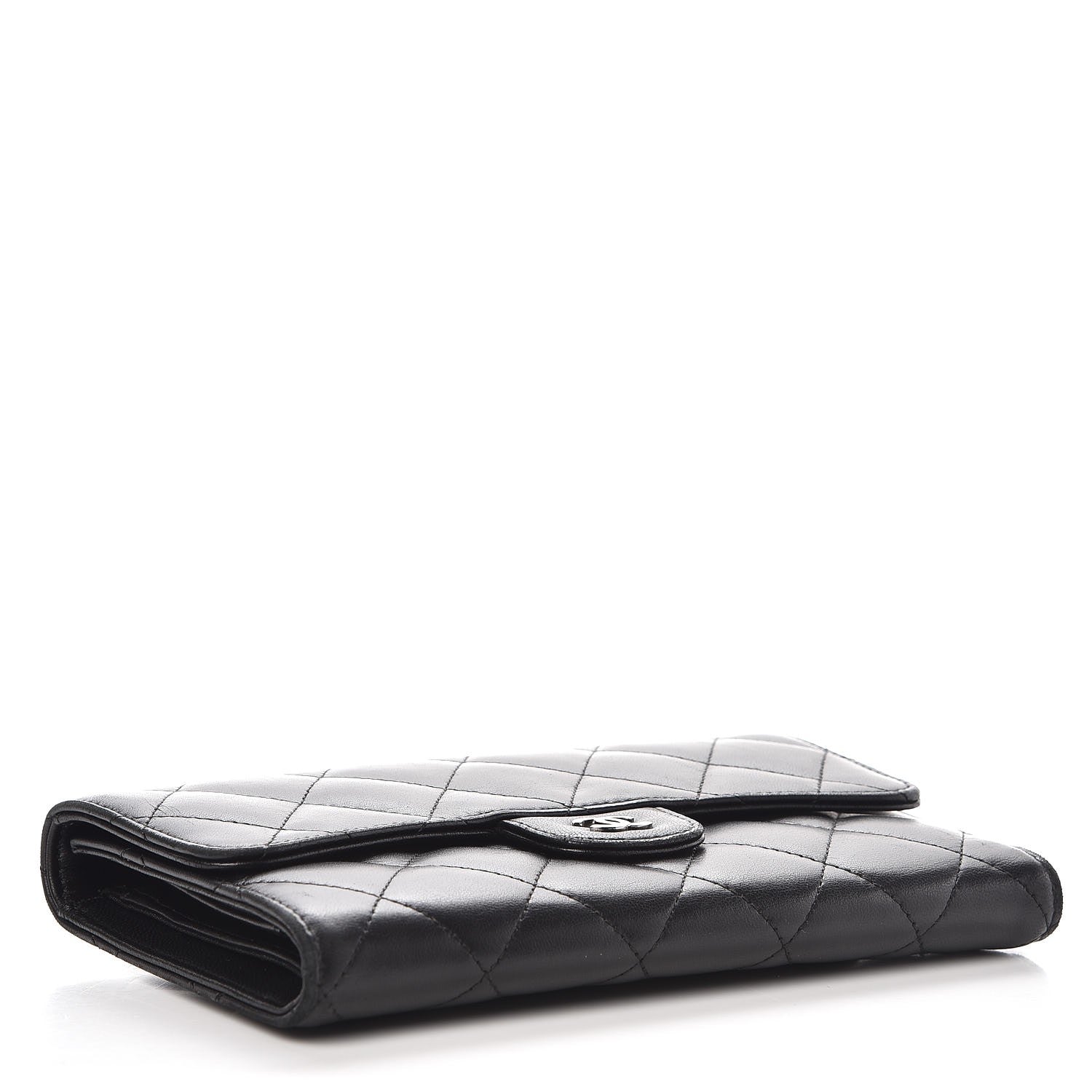 Chanel Lambskin Quilted Large Flap Wallet Black 4 of 8