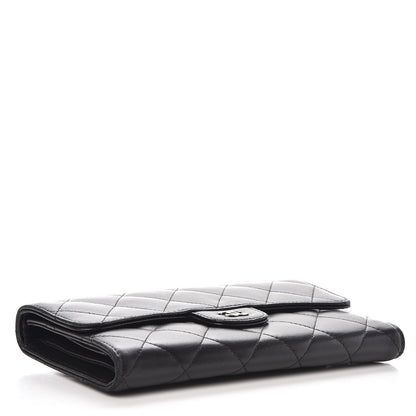 Chanel Lambskin Quilted Large Flap Wallet Black 4 of 8